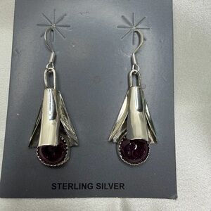 NWT Signed Sterling Silver Spiney Oyster Turquoise Dangle Earrings